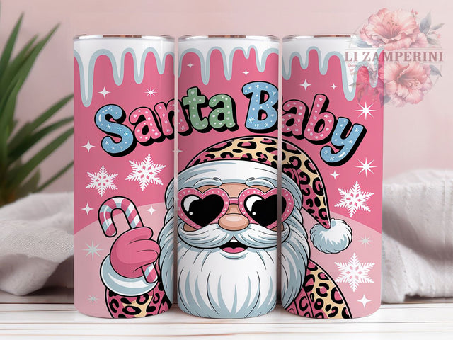 Preppy Santa Baby Christmas Tumbler, Preppy Christmas Wrap, Holiday Mug Design, Sublimation Wrap, Festive Drinkware, Cute Winter Gift, Trendy Christmas Cup Sublimation Li Zamperini 
