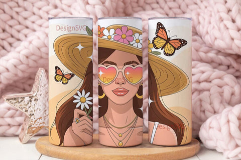 Preppy Summer 20oz Tumbler Wrap Sublimation DesignSVG 