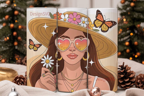 Preppy Summer 20oz Tumbler Wrap Sublimation DesignSVG 