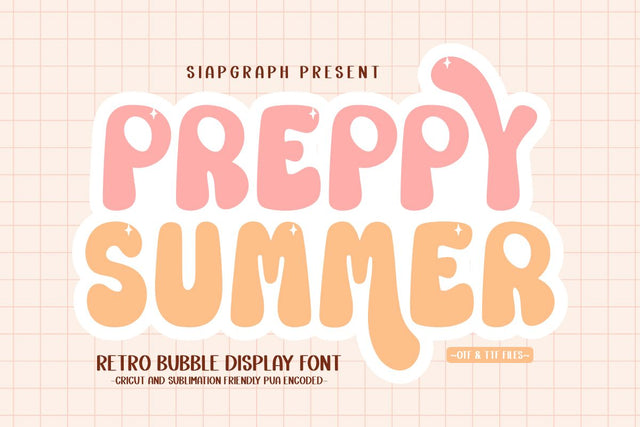 Preppy Summer - Retro Bubble Font Font Masyafi Studio 