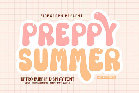 Preppy Summer - Retro Bubble Font Font Masyafi Studio 