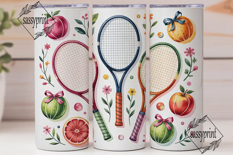 Preppy Tennis Tumbler Wrap PNG Sublimation sassyprint 