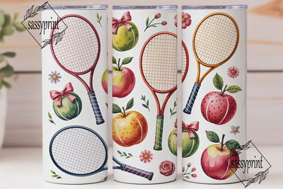 Preppy Tennis Tumbler Wrap PNG Sublimation sassyprint 