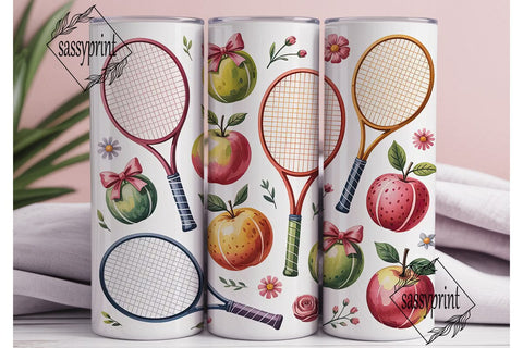Preppy Tennis Tumbler Wrap PNG Sublimation sassyprint 