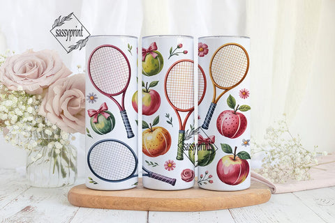 Preppy Tennis Tumbler Wrap PNG Sublimation sassyprint 