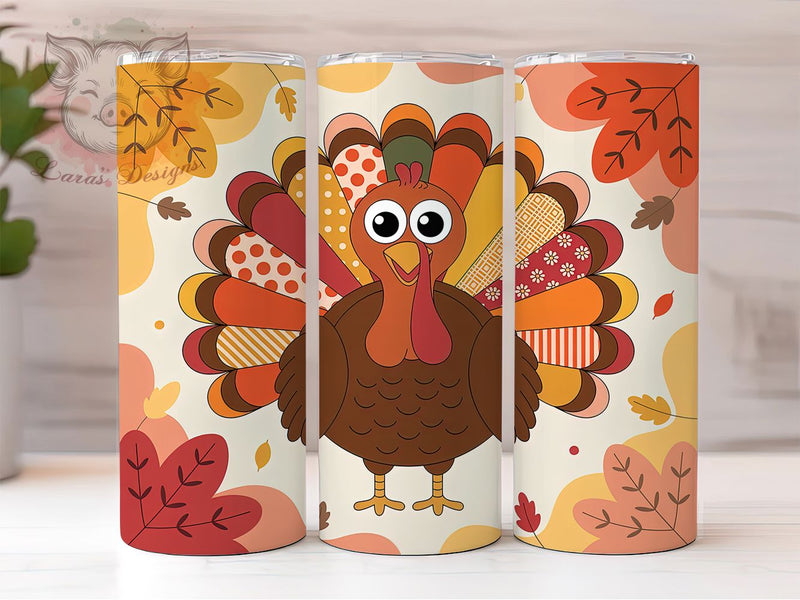 Preppy Thanksgiving Turkey Fall Tumbler, Turkey Wrap Design, Autumn Sublimation PNG, Holiday Tumbler 20oz, Cute Preppy Style, Rustic Farmhouse Thanksgiving, Fall Holiday Aesthetic Sublimation Lara' s Designs 