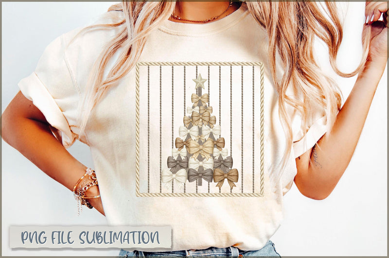 Preppy Yarn Coquette Christmas Tree PNG Sublimation Shetara Begum 