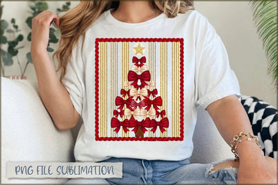 Preppy Yarn Coquette Christmas Tree PNG Sublimation Shetara Begum 