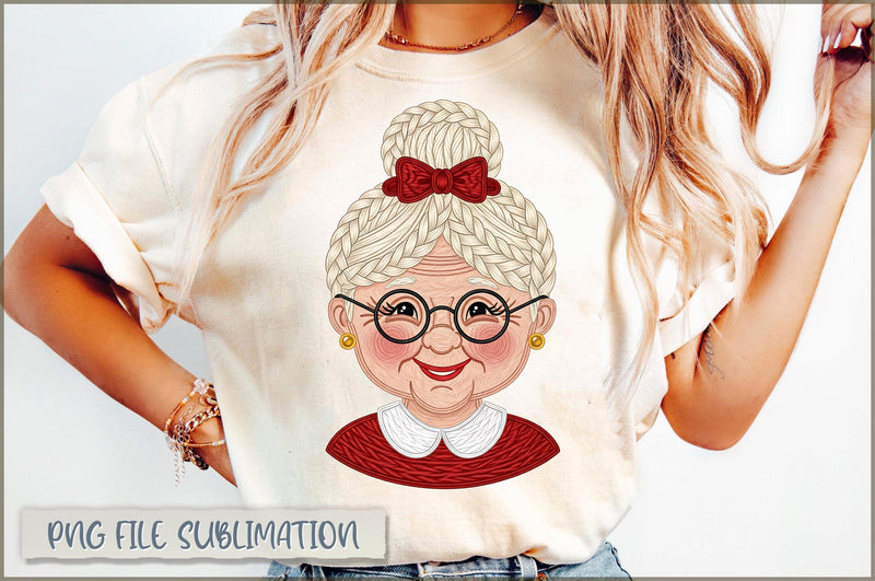 Preppy Yarn Mrs Claus PNG, Christmas png Sublimation Shetara Begum 