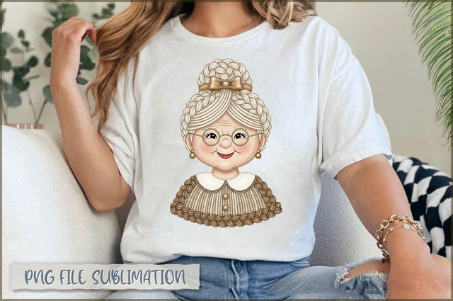 Preppy Yarn Mrs Claus PNG, Christmas png Sublimation Shetara Begum 