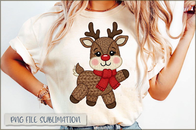 Preppy Yarn Rudolph PNG, Christmas PNG Sublimation Shetara Begum 