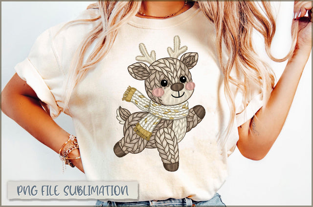 Preppy Yarn Rudolph PNG, Christmas PNG Sublimation Shetara Begum 