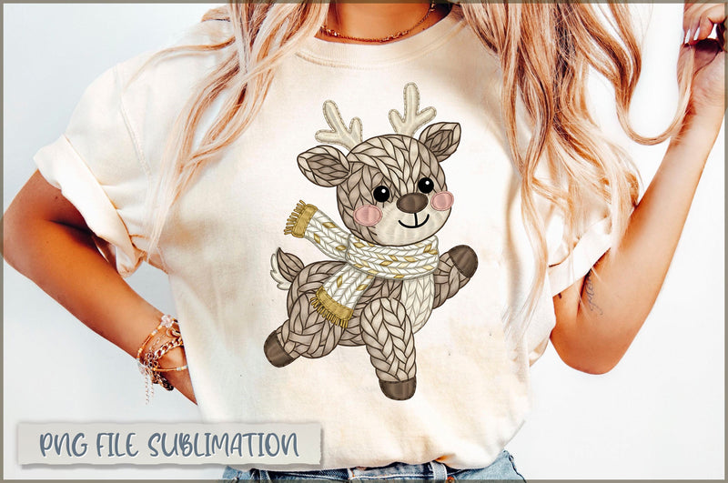 Preppy Yarn Rudolph PNG, Christmas PNG Sublimation Shetara Begum 