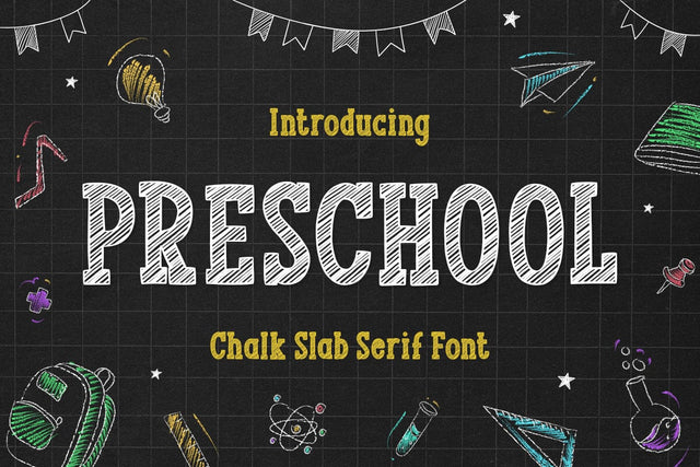 PRESCHOOL - Chalk Font Font Mozarella 