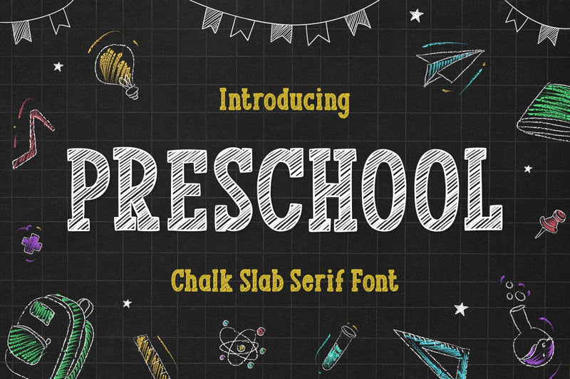 PRESCHOOL - Chalk Font Font Mozarella 