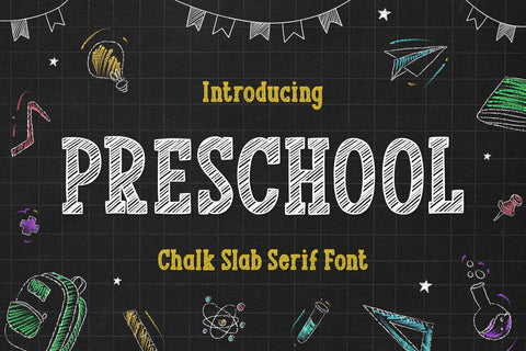 PRESCHOOL - Chalk Font Font Mozarella 