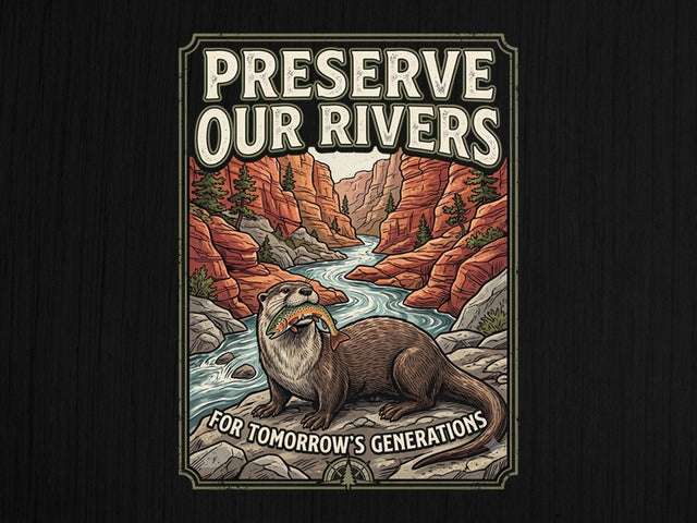 Preserve Our Rivers Otter PNG Cut File SVG artprintfile 