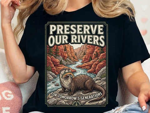 Preserve Our Rivers Otter PNG Cut File SVG artprintfile 