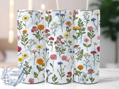 Pressed Wildflower Marble 20oz Tumbler, Pressed Wildflower, Wildflower Marble, Marble Tumbler, 20oz Tumbler, Wildflower Tumbler, Floral Marble, Tumbler Wrap Sublimation ToriDesigns 