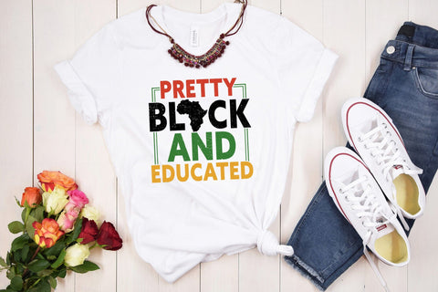 Pretty Black and Educated PNG Sublimation Sublimation CraftLabSVG 