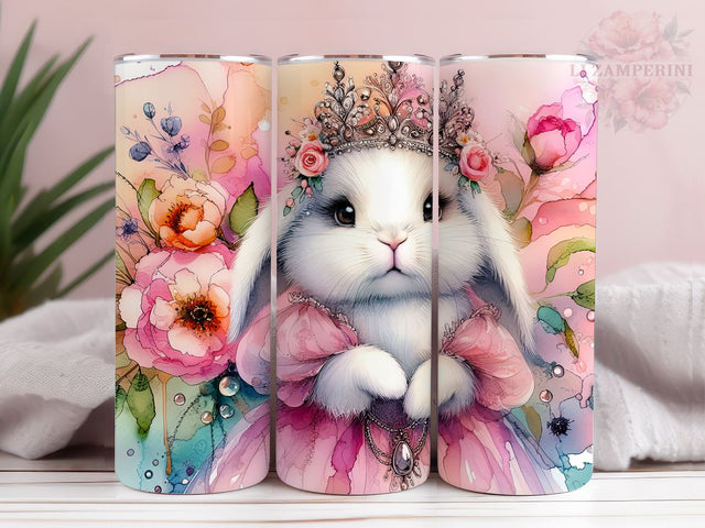 Pretty Easter Bunny 20oz Skinny Tumbler, Floral Easter Tumbler Wrap PNG, Straight & Tapered Tumbler Wrap, Instant Digital Download Sublimation Li Zamperini 