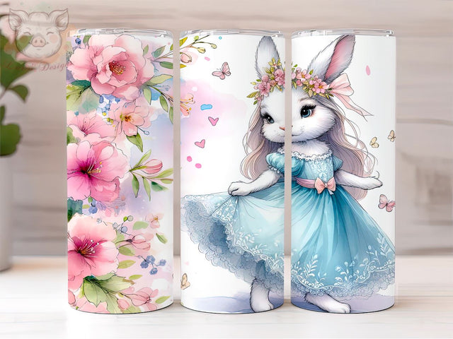 Pretty Easter Bunny with butterflies 20oz Tumbler Png, Sublimation Design, Happy Easter Day Tumbler Png, Digital Download PNG Sublimation Lara' s Designs 