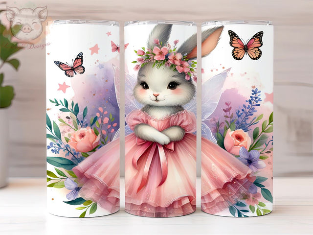 Pretty Easter Bunny with butterflies 20oz Tumbler Png, Sublimation Design, Happy Easter Day Tumbler Png, Digital Download PNG Sublimation Lara' s Designs 
