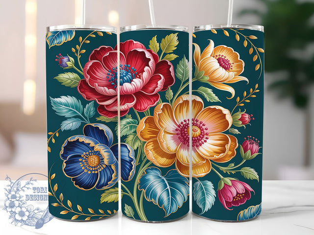 Pretty Elegant Floral Tumbler, Flower Tumbler Design, 20Oz Sublimation, Elegant Floral Printable, Soft Flower Pattern, Feminine Floral Wrap, Botanical Tumbler Design Sublimation ToriDesigns 