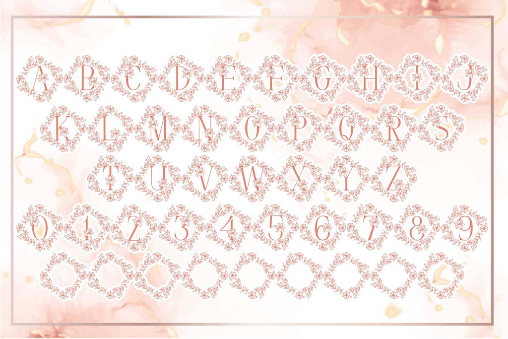 Pretty Floral Lily Monogram - So Fontsy