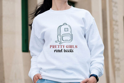 Pretty Girls Read Books SVG Angelina750 