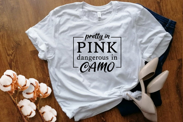 Pretty in Pink Dangerous in Camo Hunting SVG Files for Cricut, Camo svg, Silhouette, Cutting files SVG DesignDestine 