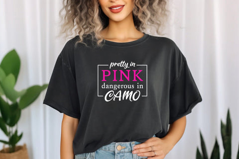 Pretty in Pink Dangerous in Camo Hunting SVG Files for Cricut, Camo svg, Silhouette, Cutting files SVG DesignDestine 