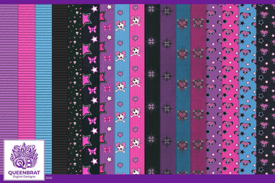Pretty N Punk Papers Digital Pattern QueenBrat Digital Designs 