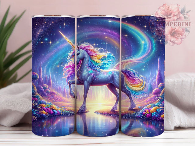 Pretty Unicorn Dreamland 20oz Tumbler, Sparkly Dreamland, Majestic Creature, Fantasy Magic, Enchanted Scene, 20oz Tumbler Wrap, Sublimation PNG Sublimation Li Zamperini 