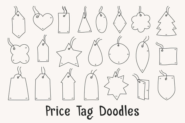 Price Tag Doodles PNG Clipart Sublimation Rin Green 