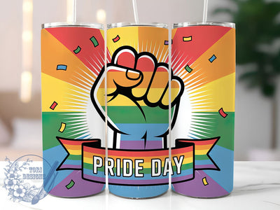Pride Day Design 20oz Tumbler, Pride Day, Tumbler Wrap, Sublimation Design, 20oz Tumbler, LGBTQ Pride, Equality Sublimation ToriDesigns 