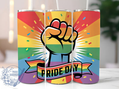 Pride Day Design 20oz Tumbler, Pride Day, Tumbler Wrap, Sublimation Design, 20oz Tumbler, LGBTQ Pride, Equality Sublimation ToriDesigns 