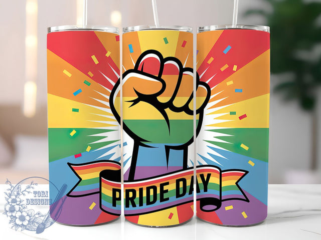 Pride Day Design 20oz Tumbler, Pride Day, Tumbler Wrap, Sublimation Design, 20oz Tumbler, LGBTQ Pride, Equality Sublimation ToriDesigns 