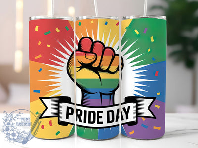 Pride Day Design 20oz Tumbler, Pride Day, Tumbler Wrap, Sublimation Design, 20oz Tumbler, LGBTQ Pride, Equality Sublimation ToriDesigns 