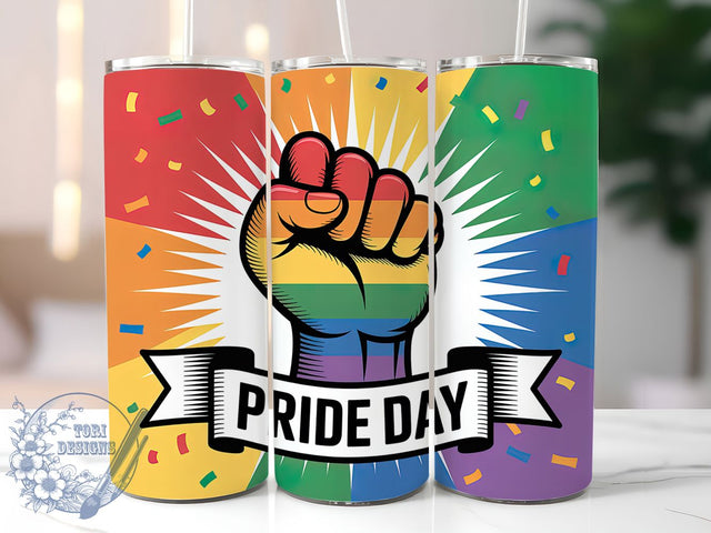 Pride Day Design 20oz Tumbler, Pride Day, Tumbler Wrap, Sublimation Design, 20oz Tumbler, LGBTQ Pride, Equality Sublimation ToriDesigns 