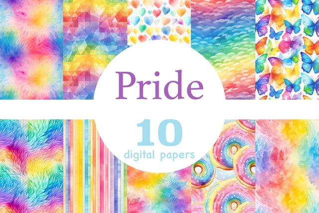 Pride Digital Paper | Rainbow Seamless Pattern Digital Pattern GlamArtZhanna 