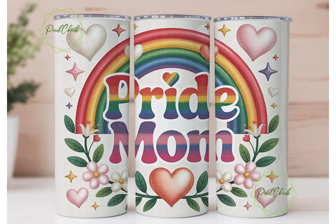Pride Mom 20oz Tumbler Wrap Sublimation PixelChick 