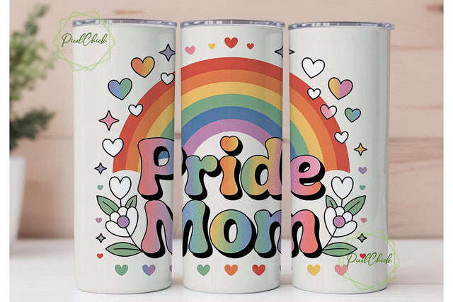 Pride Mom 20oz Tumbler Wrap Sublimation PixelChick 