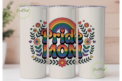 Pride Mom 20oz Tumbler Wrap Sublimation PixelChick 