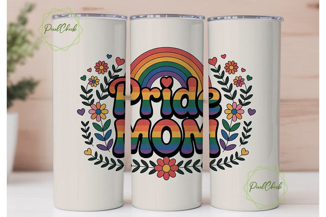 Pride Mom 20oz Tumbler Wrap Sublimation PixelChick 