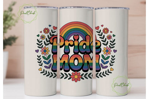 Pride Mom 20oz Tumbler Wrap Sublimation PixelChick 
