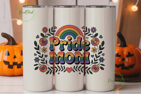 Pride Mom 20oz Tumbler Wrap Sublimation PixelChick 