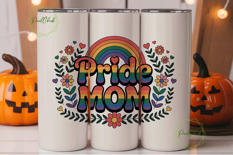 Pride Mom 20oz Tumbler Wrap Sublimation PixelChick 