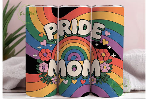 Pride Mom 20oz Tumbler Wrap Sublimation PixelChick 