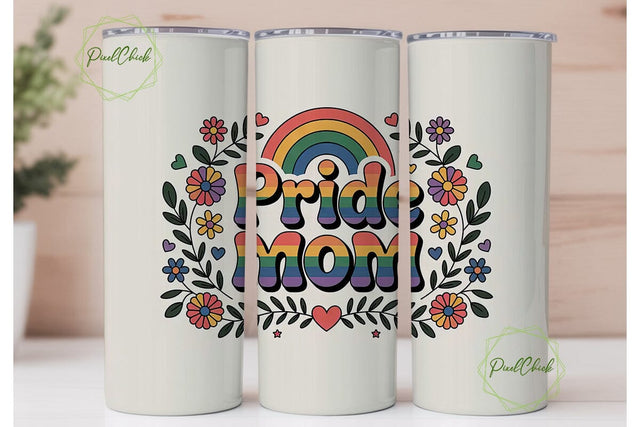 Pride Mom 20oz Tumbler Wrap Sublimation PixelChick 